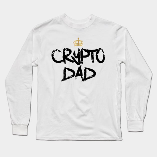 Crypto Dad Long Sleeve T-Shirt by DesignBoomArt